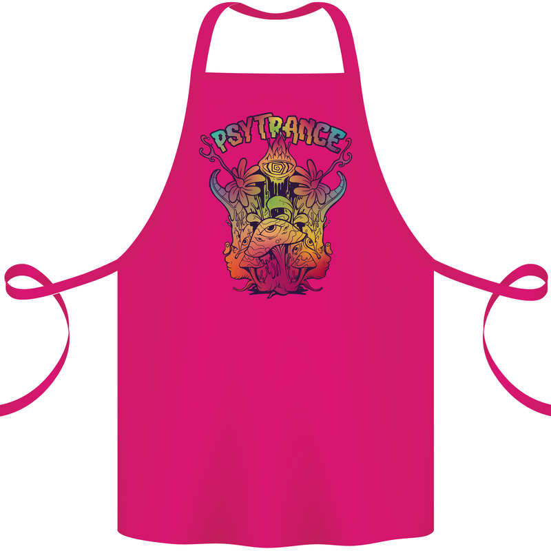 Psytrance Psychedelic Trance Music Psy Cotton Apron 100% Organic Pink