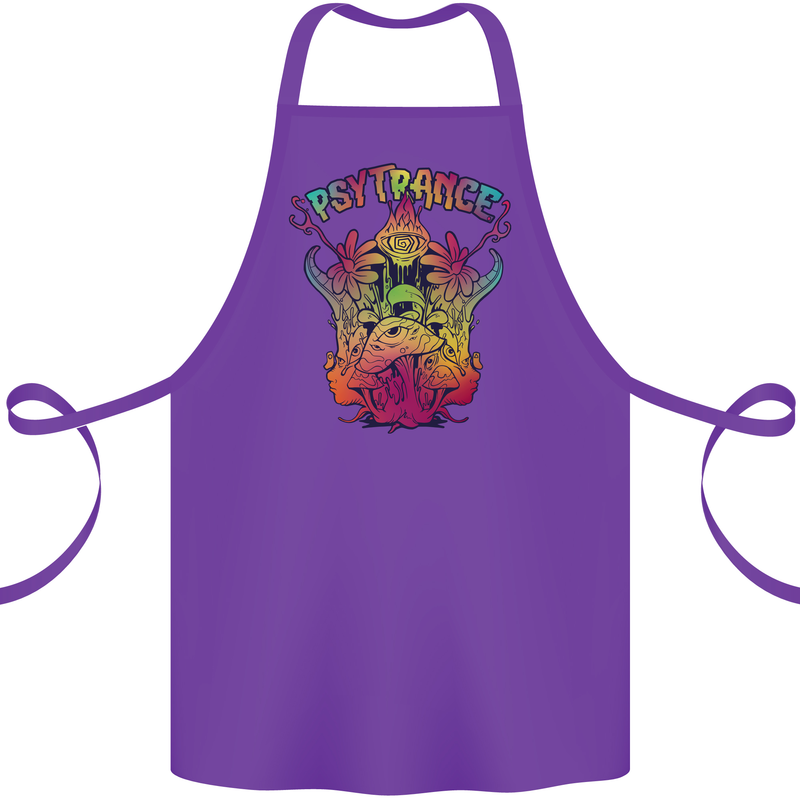 Psytrance Psychedelic Trance Music Psy Cotton Apron 100% Organic Purple