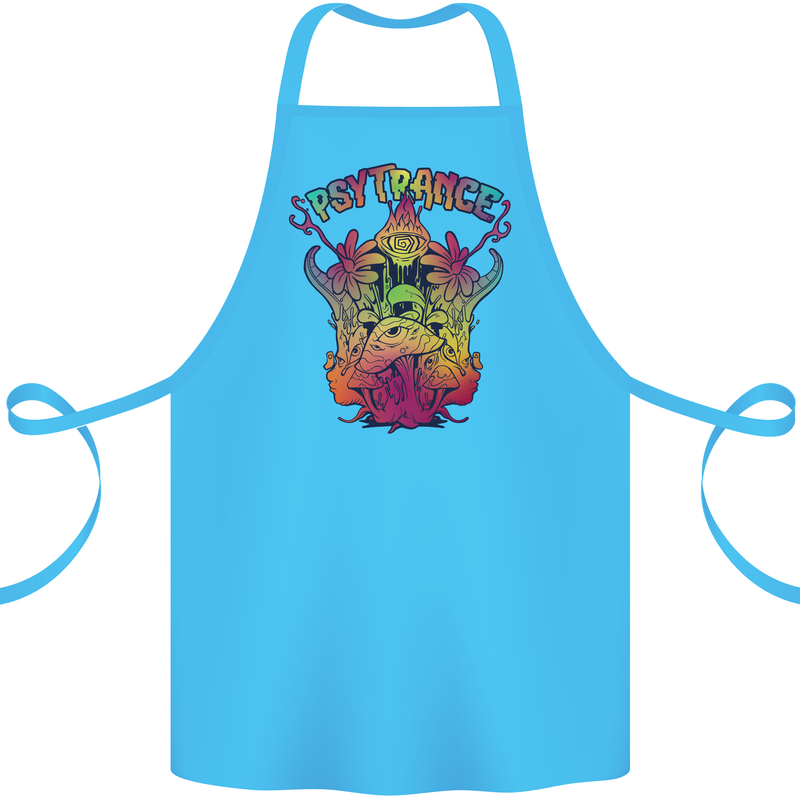 Psytrance Psychedelic Trance Music Psy Cotton Apron 100% Organic Turquoise