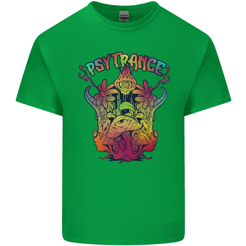 Psytrance Psychedelic Trance Music Psy Mens Cotton T-Shirt Tee Top Irish Green