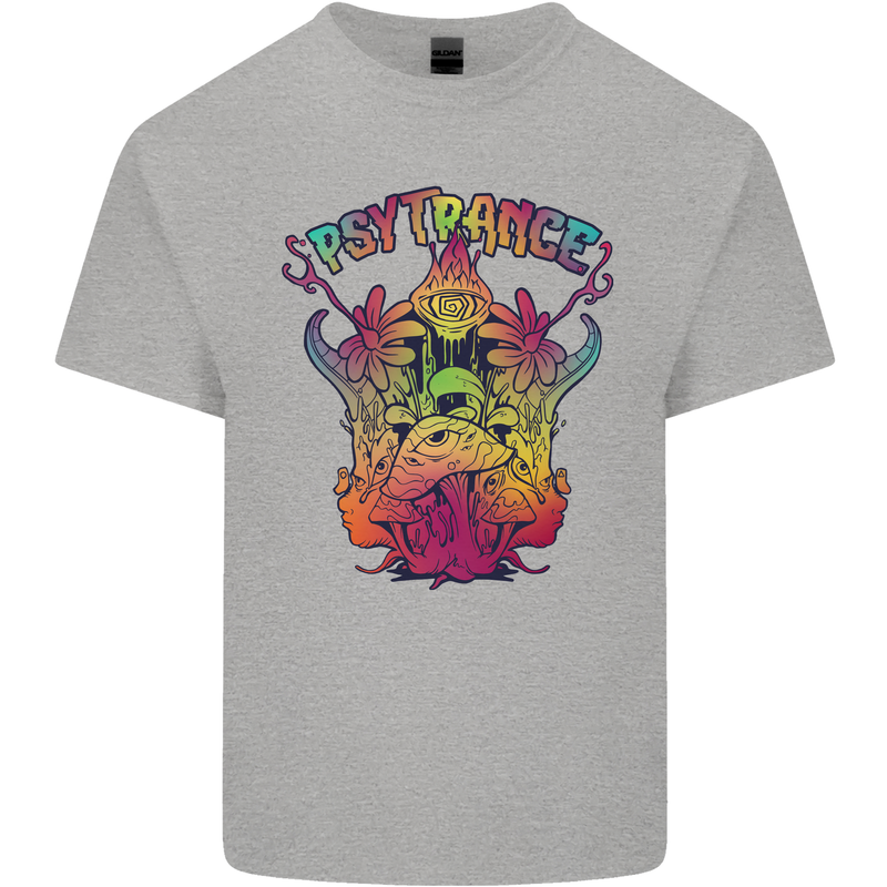 Psytrance Psychedelic Trance Music Psy Mens Cotton T-Shirt Tee Top Sports Grey