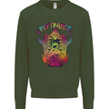 Psytrance Psychedelic Trance Music Psy Mens Sweatshirt Jumper Forest Green