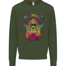 Psytrance Psychedelic Trance Music Psy Mens Sweatshirt Jumper Forest Green
