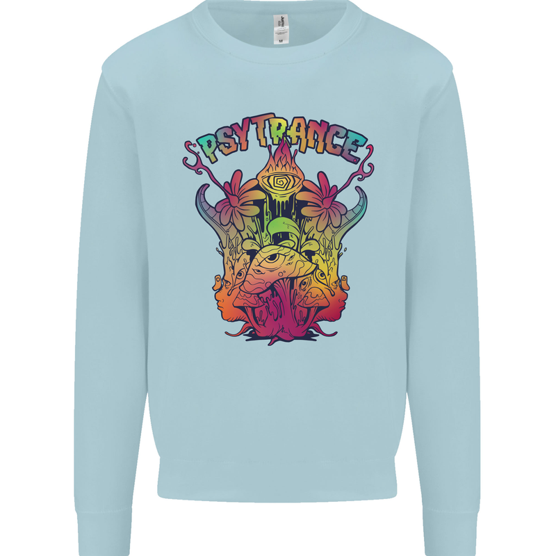 Psytrance Psychedelic Trance Music Psy Mens Sweatshirt Jumper Light Blue