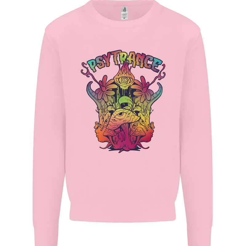 Psytrance Psychedelic Trance Music Psy Mens Sweatshirt Jumper Light Pink