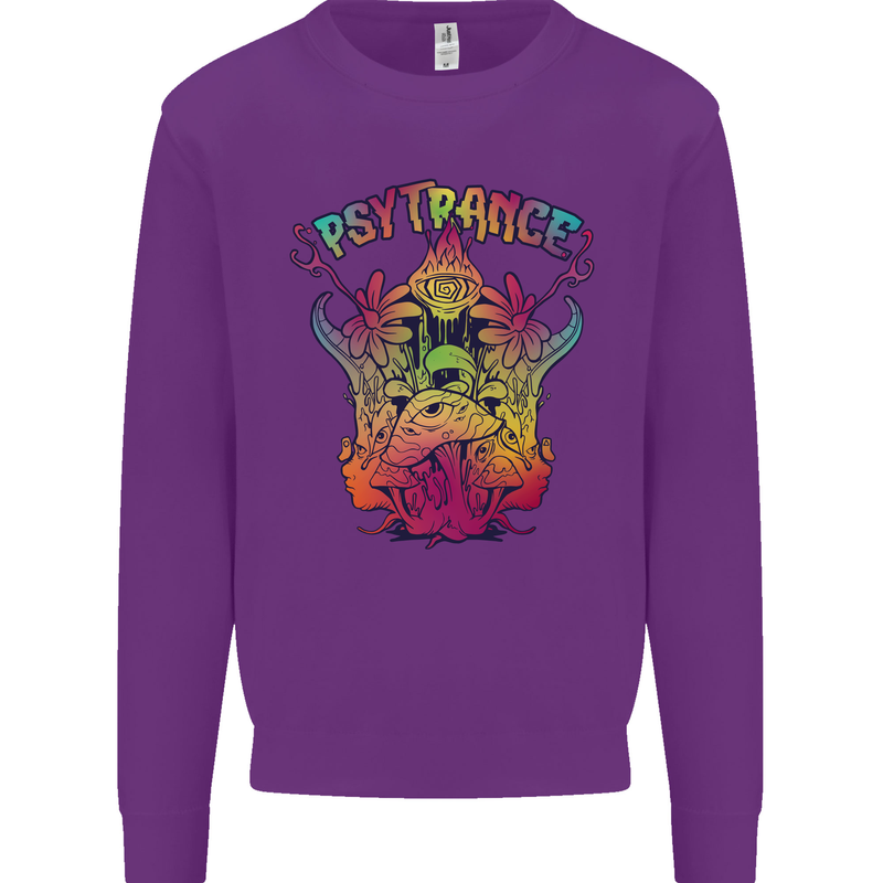 Psytrance Psychedelic Trance Music Psy Mens Sweatshirt Jumper Purple