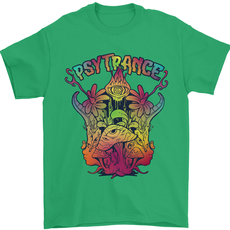 Psytrance Psychedelic Trance Music Psy Mens T-Shirt 100% Cotton Irish Green