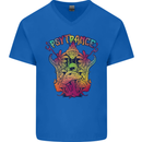 Psytrance Psychedelic Trance Music Psy Mens V-Neck Cotton T-Shirt Royal Blue