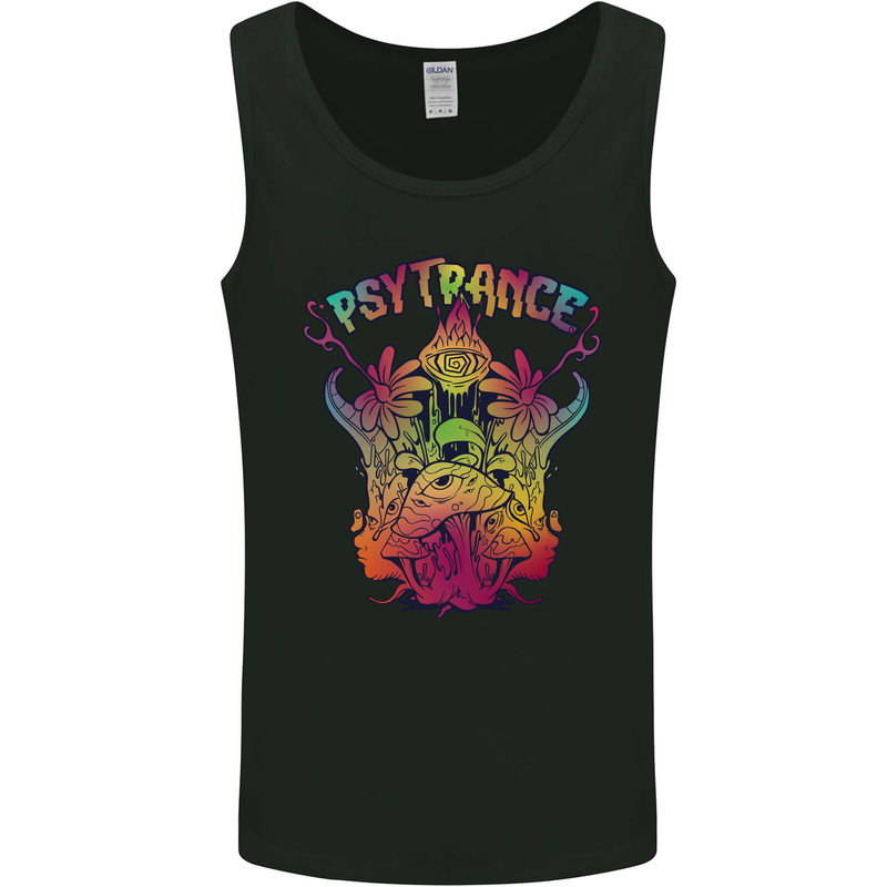 Psytrance Psychedelic Trance Music Psy Mens Vest Tank Top Black