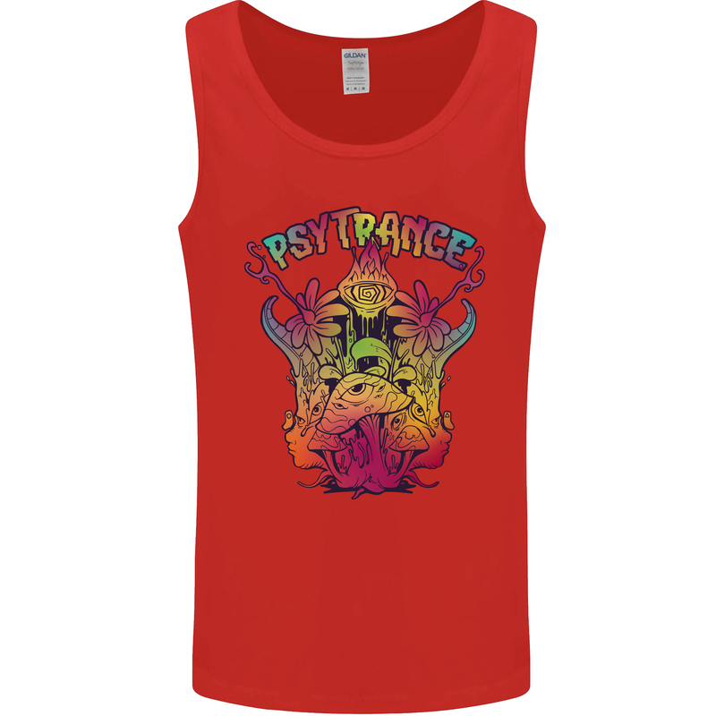 Psytrance Psychedelic Trance Music Psy Mens Vest Tank Top Red