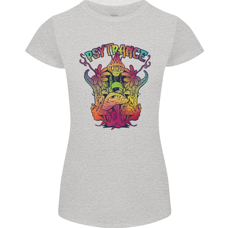 Psytrance Psychedelic Trance Music Psy Womens Petite Cut T-Shirt Sports Grey