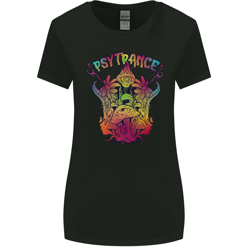 Psytrance Psychedelic Trance Music Psy Womens Wider Cut T-Shirt Black