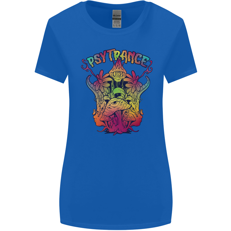 Psytrance Psychedelic Trance Music Psy Womens Wider Cut T-Shirt Royal Blue