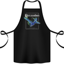 Pteranodon Dinosaur Cotton Apron 100% Organic Black