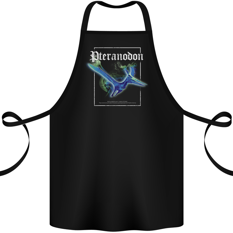Pteranodon Dinosaur Cotton Apron 100% Organic Black
