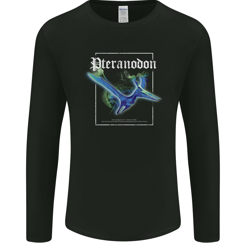 Pteranodon Dinosaur Mens Long Sleeve T-Shirt Black