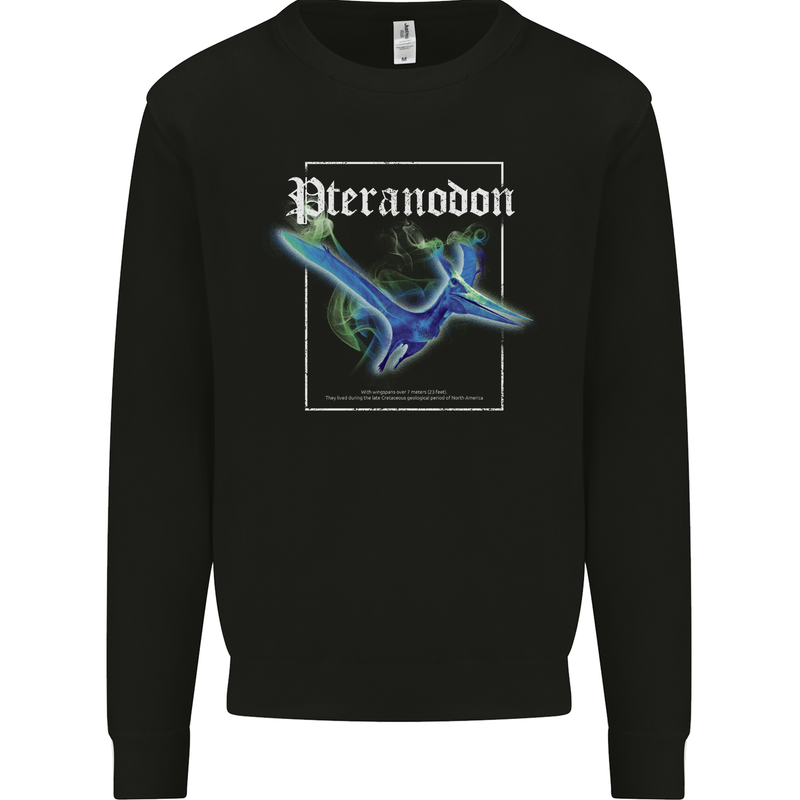 Pteranodon Dinosaur Mens Sweatshirt Jumper Black