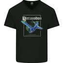 Pteranodon Dinosaur Mens V-Neck Cotton T-Shirt Black
