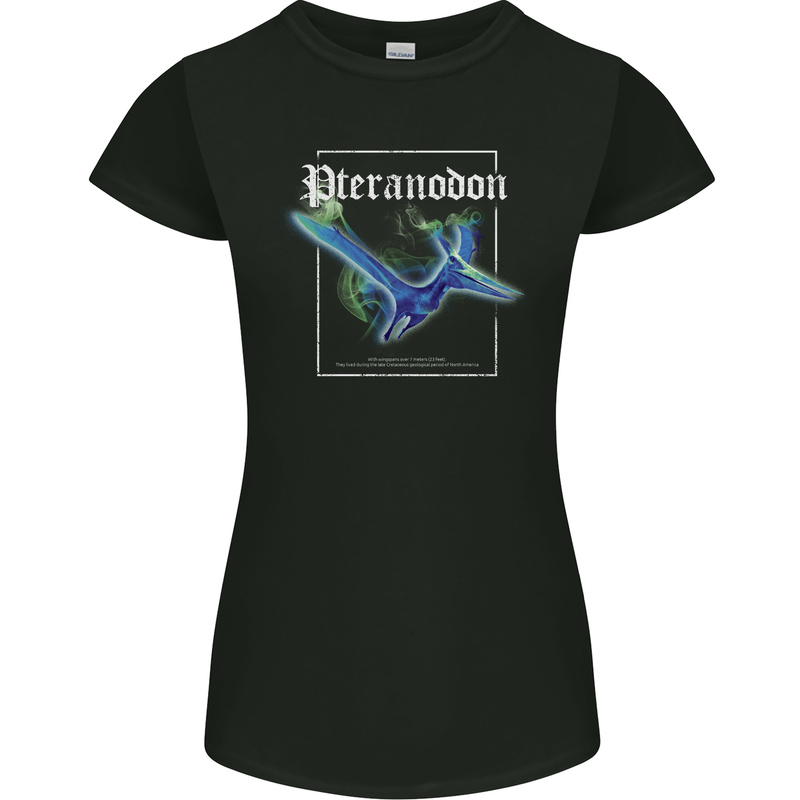 Pteranodon Dinosaur Womens Petite Cut T-Shirt Black
