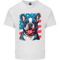 Pug USA Flag American Mens Cotton T-Shirt Tee Top White