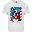 Pug USA Flag American Mens Cotton T-Shirt Tee Top White