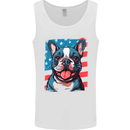 Pug USA Flag American Mens Vest Tank Top White