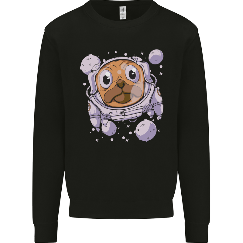 Pugonaut Astronaut Pug Dog Funny Space Mens Sweatshirt Jumper Black