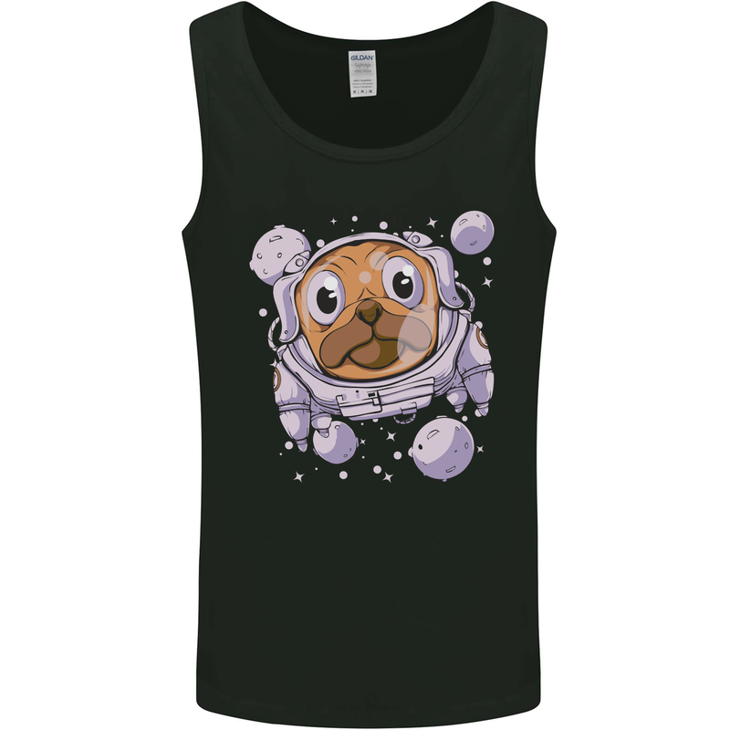 Pugonaut Astronaut Pug Dog Funny Space Mens Vest Tank Top Black