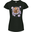 Pugonaut Astronaut Pug Dog Funny Space Womens Petite Cut T-Shirt Black