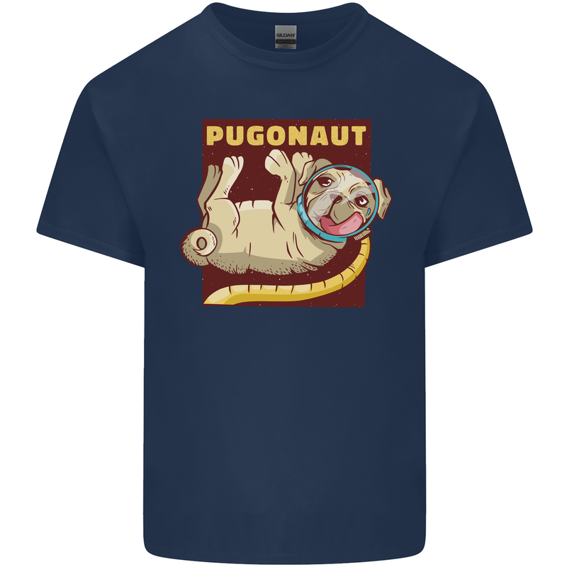 Pugonaut Funny Astronaut Pug Dog Space Kids T-Shirt Childrens Navy Blue