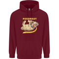 Pugonaut Funny Astronaut Pug Dog Space Mens 80% Cotton Hoodie Maroon