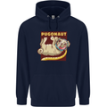 Pugonaut Funny Astronaut Pug Dog Space Mens 80% Cotton Hoodie Navy Blue