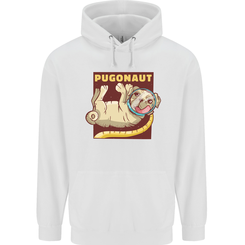 Pugonaut Funny Astronaut Pug Dog Space Mens 80% Cotton Hoodie White