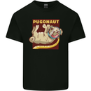 Pugonaut Funny Astronaut Pug Dog Space Mens Cotton T-Shirt Tee Top Black