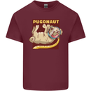 Pugonaut Funny Astronaut Pug Dog Space Mens Cotton T-Shirt Tee Top Maroon