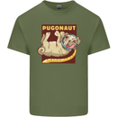 Pugonaut Funny Astronaut Pug Dog Space Mens Cotton T-Shirt Tee Top Military Green