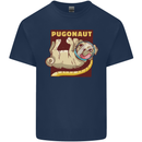 Pugonaut Funny Astronaut Pug Dog Space Mens Cotton T-Shirt Tee Top Navy Blue