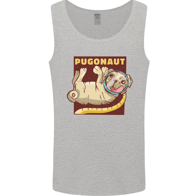 Pugonaut Funny Astronaut Pug Dog Space Mens Vest Tank Top Sports Grey