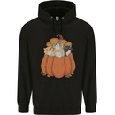 Pumpkin Cats Funny Halloween Mens 80% Cotton Hoodie Black