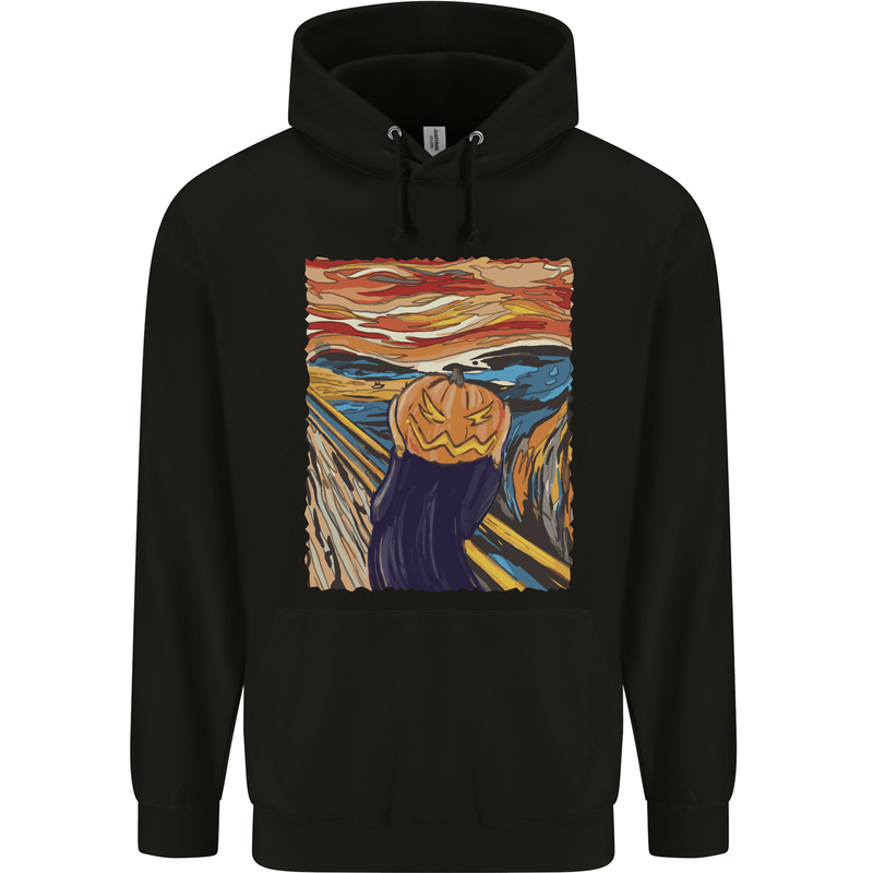 Pumpkin Scream Painting Halloween Childrens Kids Hoodie Black