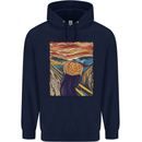 Pumpkin Scream Painting Halloween Childrens Kids Hoodie Navy Blue
