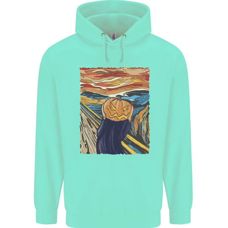Pumpkin Scream Painting Halloween Childrens Kids Hoodie Peppermint