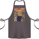 Pumpkin Scream Painting Halloween Cotton Apron 100% Organic Dark Grey
