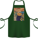 Pumpkin Scream Painting Halloween Cotton Apron 100% Organic Forest Green