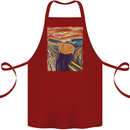 Pumpkin Scream Painting Halloween Cotton Apron 100% Organic Maroon