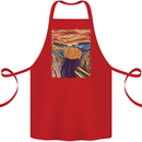 Pumpkin Scream Painting Halloween Cotton Apron 100% Organic Red