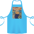 Pumpkin Scream Painting Halloween Cotton Apron 100% Organic Turquoise