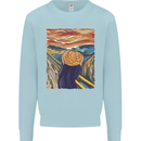 Pumpkin Scream Painting Halloween Kids Sweatshirt Jumper Light Blue
