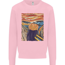 Pumpkin Scream Painting Halloween Kids Sweatshirt Jumper Light Pink
