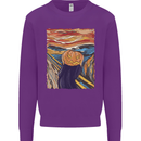 Pumpkin Scream Painting Halloween Kids Sweatshirt Jumper Purple